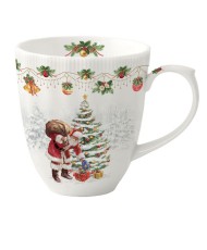 Święty Mikołaj i Choinka Kubek Porcelanowy w Ozdobnym Pudełku 370 ml