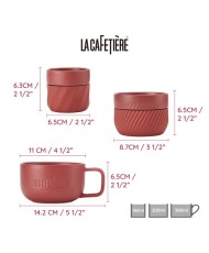 La Cafetière Kubki do Kawy Czerwone 3 szt.