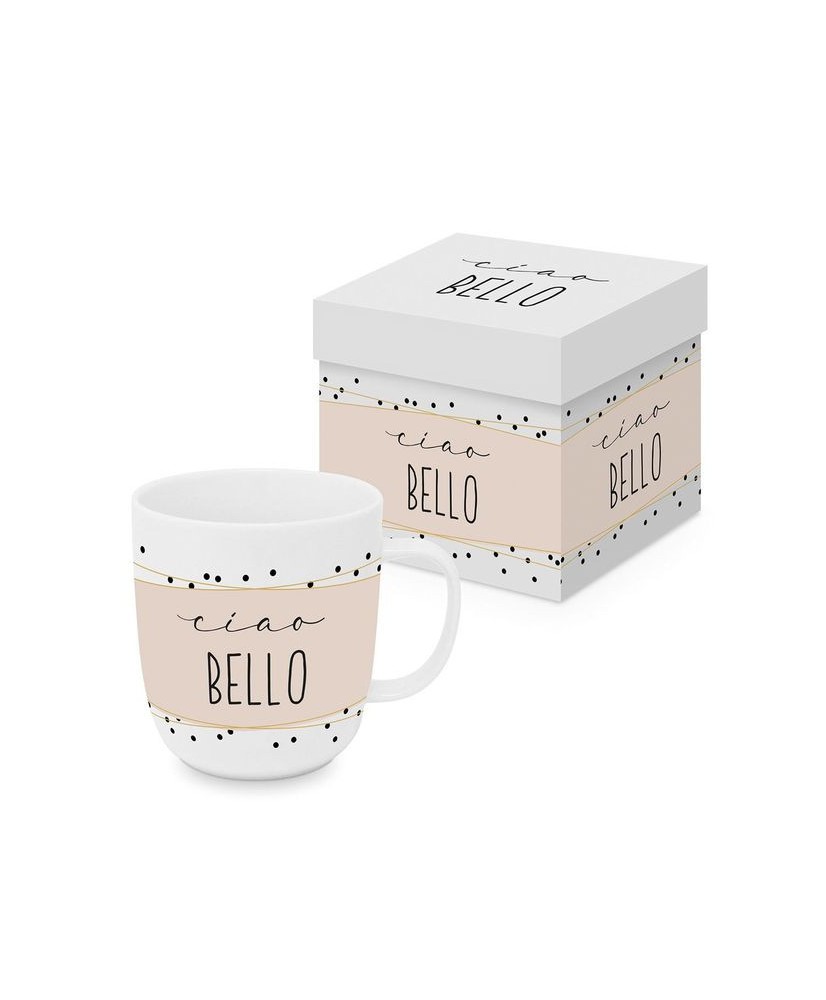 „Ciao Bello”Kubek Porcelanowy w Ozdobnym Pudełku 400 ml