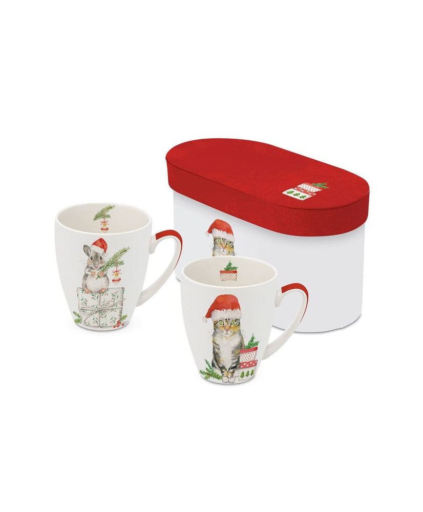 Kot i Mysz Kubki Porcelanowy w Ozdobnym Pudełku 350 ml