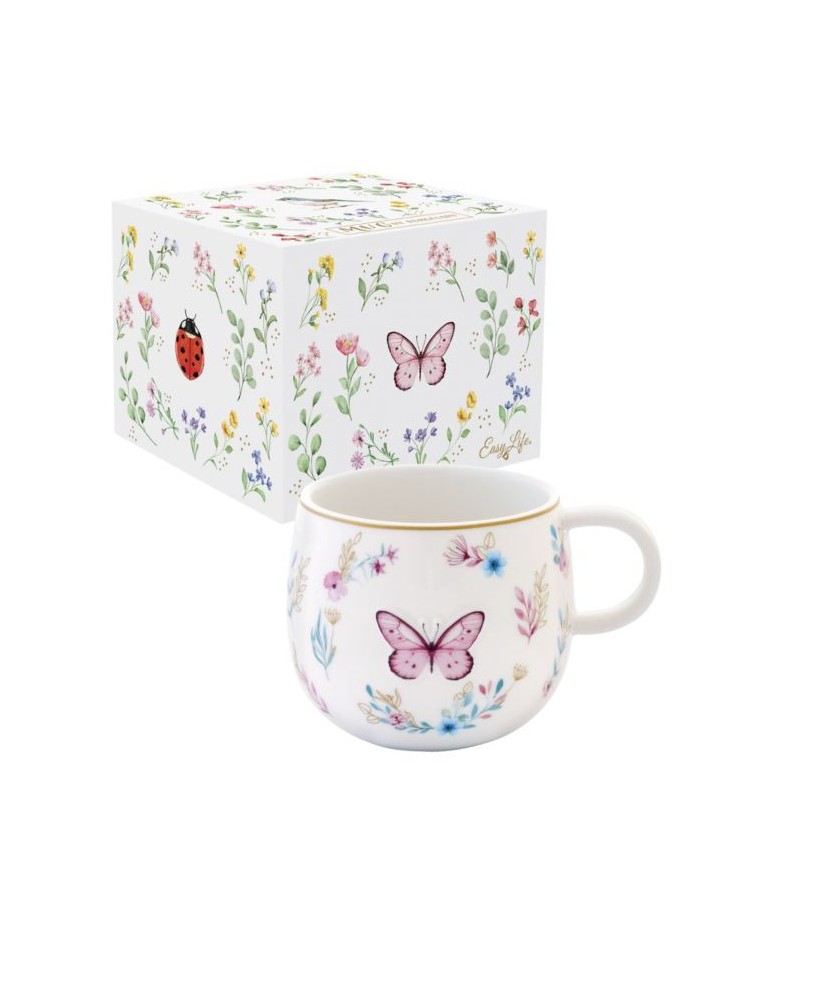 Magiczny Ogród Motyl Kubek Porcelanowy w Ozdobnym Pudełku 400 ml