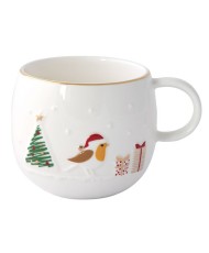 Magia Świąt Ptaszek Kubek Porcelanowy w Ozdobnym Pudełku 400 ml